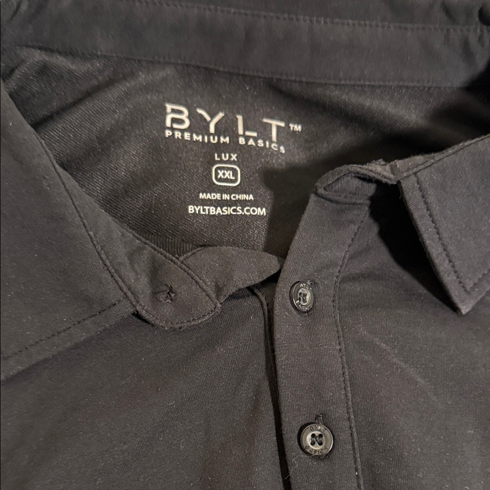 BYLT Premium Basics Men's Black Long Sleeve Polo Shirt